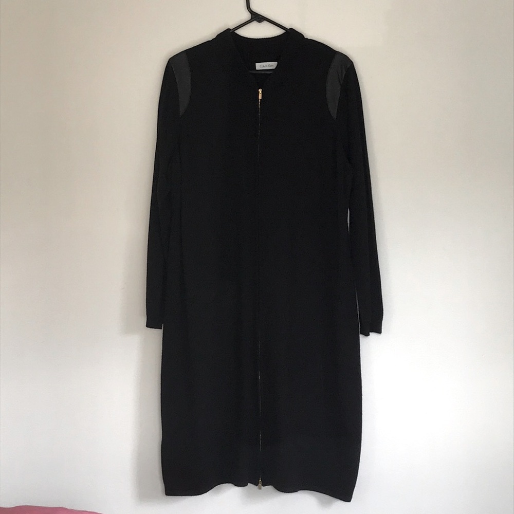 Calvin Klein sweater dress with gold zipper